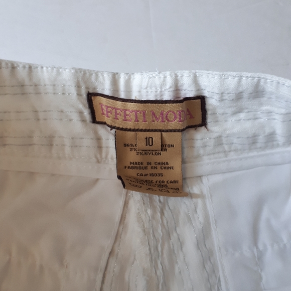 Effeti Moda White Bermuda Shorts Size 10 - Picture 3 of 5